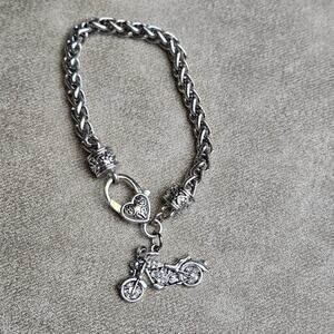 Motorcycle Charm Bracelet ~ Biker Girl